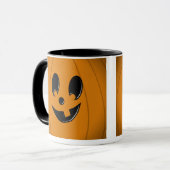 1本の歯を搭載するハロウィーンのカボチャのちょうちんの間抜けな顔 マグカップ (正面左)