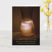 "1本の蝋燭"のつけることはよいです挨拶状 カード (黄色い花)