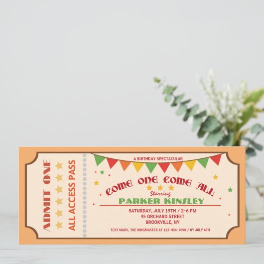 1来来全招待状 招待状 (スタンド正面)