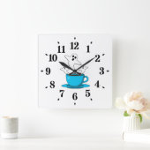1杯の幽霊喫煙 スクエア壁時計 (ホーム)
