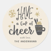 1杯の応援ホリデードリンクミックスのギフト ラウンドシール (正面)