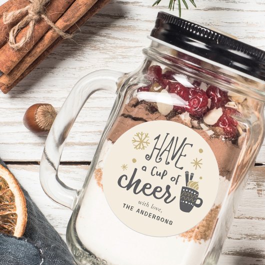 1杯の応援ホリデードリンクミックスのギフト ラウンドシール