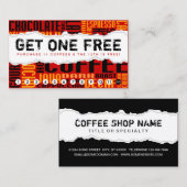 1杯の自由なコーヒーを得て下さい ロイヤリティカード (正面/裏面)