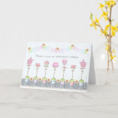 1杯の誕生日願いを抱く カード (黄色い花)