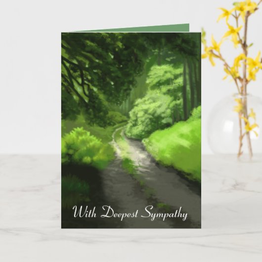 1枚のお悔やみカード:シスターフォレストシーン カード (黄色い花)