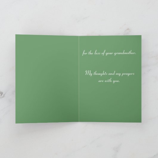 1枚のお悔やみカード：林の祖母の場 カード (内部)
