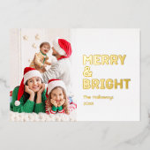 1枚のはっきりした写真と明メリーるい金ゴールド 箔シーズンカード (正面)