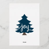 1枚のエレガントフォトブルー金ゴールドクリスマス 箔シーズンカード (裏面)