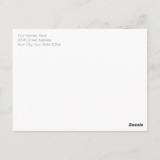 1枚のエレガントフォトミニマル赤面日付を保存 ポストカード (裏面)