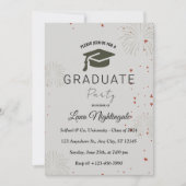 1枚のエレガント写真でグレーの卒業招待状 招待状 (正面)