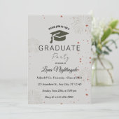 1枚のエレガント写真でグレーの卒業招待状 招待状 (スタンド正面)