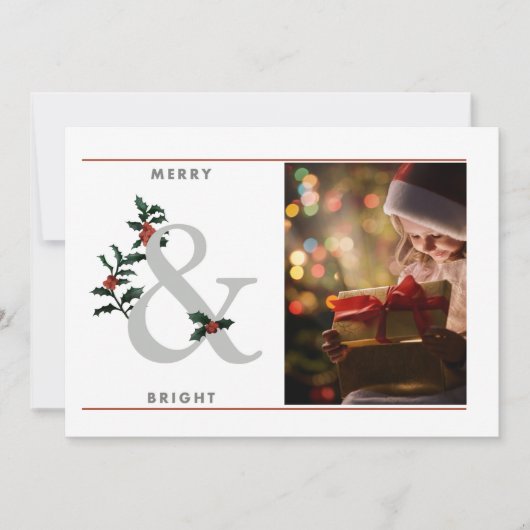 1枚のエレガント写真とメリー明るいクリスマス (正面)