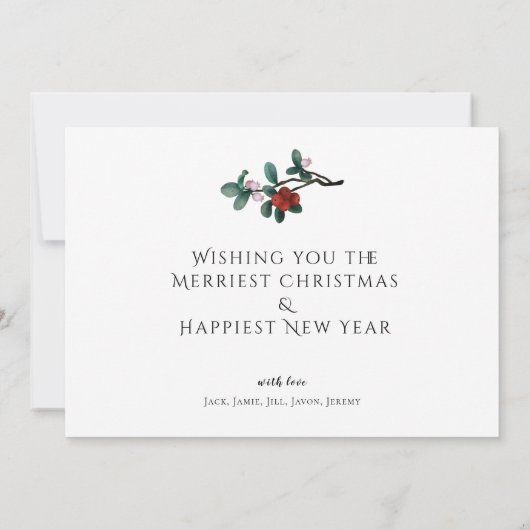 1枚のエレガント写真とメリー明るいクリスマス (裏面)