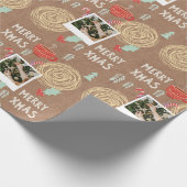 1枚のカスタム写真でクリスマスのラッピング紙 ラッピングペーパー (角)