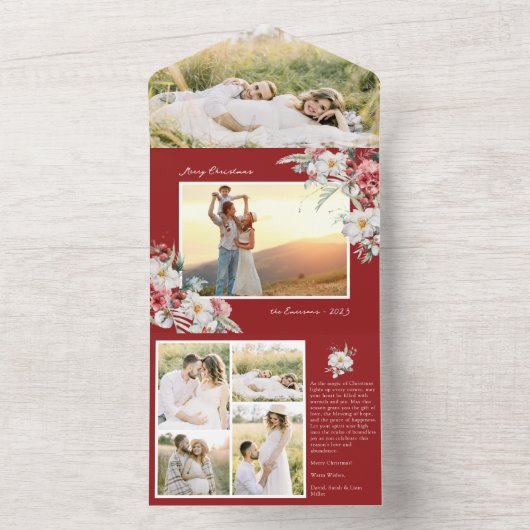 1枚のカードでクリスマスの写真を撮影 オールインワン招待状 (内側)