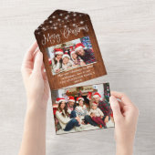  1枚のクリスマスカードで輝く書道用木材 オールインワン招待状 (貼ってはがせる)