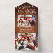  1枚のクリスマスカードで輝く書道用木材 オールインワン招待状 (内側)