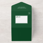 1枚のクリスマスカードに写真が緑 オールインワン招待状 (外側)