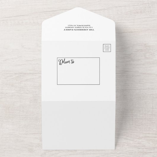 1枚のクリスマスカードに5枚の写真 オールインワン招待状 (外側)