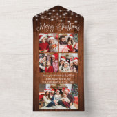 1枚のクリスマスカードに5枚の写真 オールインワン招待状 (内側)