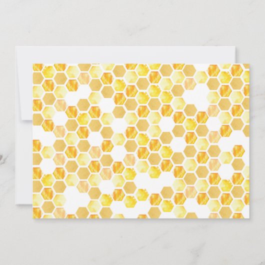 1枚のハニカム誕生日写真 招待状 (裏面)