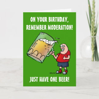 1枚のビールおもしろい誕生日カード カード