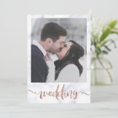 1枚のフォトバラ金ゴールド感動的グリッター結婚 招待状 (スタンド正面)