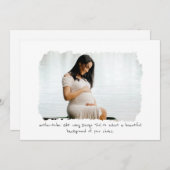 1枚のフォトフレームオーバーレイ男女兼用妊娠 案内状 (正面/裏面)