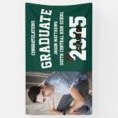 1枚のフォトメディアグリーン卒業バナー 横断幕 (縦)
