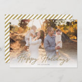 1枚のフォト金ゴールド素朴スクリプトを楽しむ シーズンカード (正面/裏面)