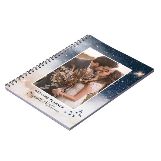 1枚のフォト銀河系インスパイアの背景結婚の ノートブック (左側)