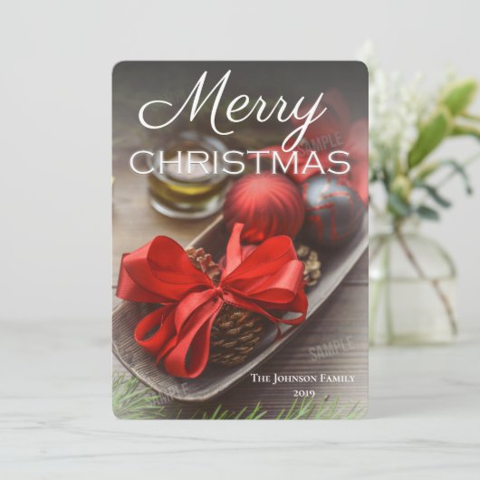 1枚のフル独身のブリードフォトクリスマスカード (スタンド正面)