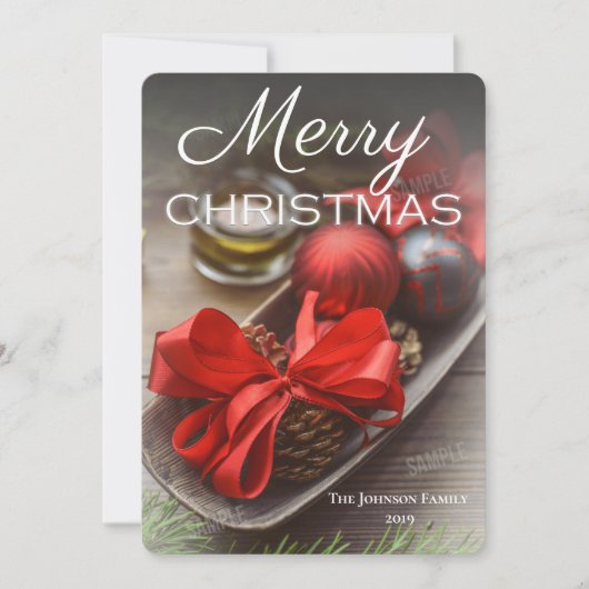 1枚のフル独身のブリードフォトクリスマスカード (正面)