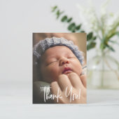 1枚のベビーモダン写真ありがとうスクリプト 案内ポストカード (スタンド正面)