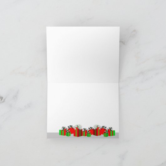 1枚のメリークリスマスカードに3枚の写真を追加 シーズンカード (内部)