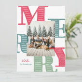 1枚のモダンフォトウォーターカラータイポグラフィ シーズンカード (スタンド正面)