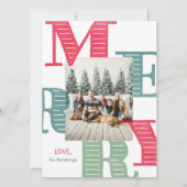 1枚のモダンフォトウォーターカラータイポグラフィ シーズンカード (正面)