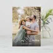 1枚のモダンフォトファミリークリスマス シーズンカード (スタンド正面)