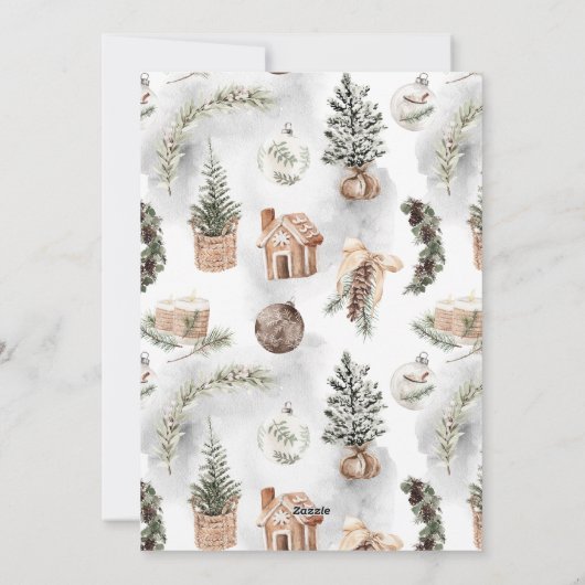 1枚のモダンフォトファミリークリスマス シーズンカード (裏面)