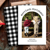 1枚のモダンフォトミニマルシンプルリストのアーチクリスマス シーズンカード