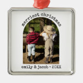 1枚のモダンフォトミニマルシンプルリストのアーチクリスマス メタルオーナメント (正面)