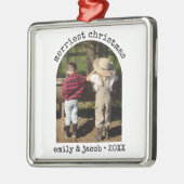 1枚のモダンフォトミニマルシンプルリストのアーチクリスマス メタルオーナメント (左)