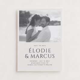 1枚のモダン写真はっきりしたタイポグラフィ日付の保存 招待状