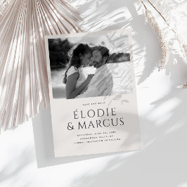 1枚のモダン写真はっきりしたタイポグラフィ日付の保存 招待状