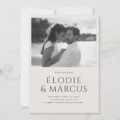 1枚のモダン写真はっきりしたタイポグラフィ日付の保存 招待状 (正面)