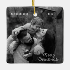 1枚のモダン写真シンプルのクリスマス セラミックオーナメント
