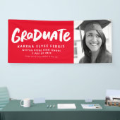 1枚のモダン写真レッド卒業式を卒業する 横断幕 (トレードショー)