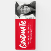 1枚のモダン写真レッド卒業式を卒業する 横断幕 (縦)