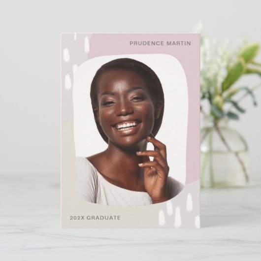 1枚のモダン写真卒業パーティーの招待を作成 招待状 (スタンド正面)