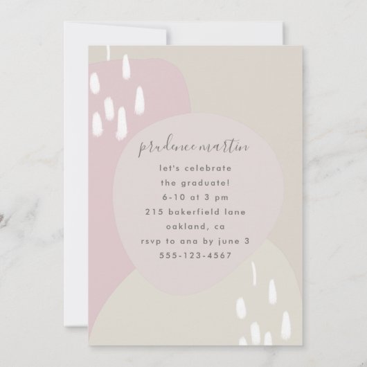 1枚のモダン写真卒業パーティーの招待を作成 招待状 (裏面)